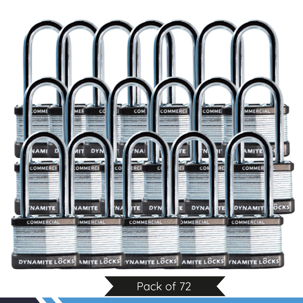 Lot of 12 Dynamite Lock Commercial Grade Premium quality Heavy Duty Padlocks with Keys All the Same keys Keyed Alike 1-3/4” Body Width, 45mm Long Hardened Steel Shackle All The Same Keys