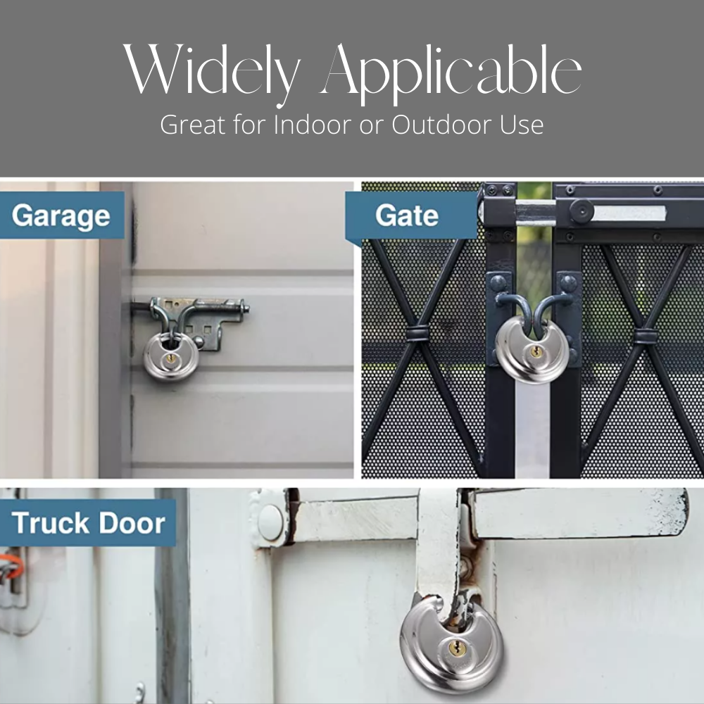 Pack of 6 Dynamite Locks Discus Keyed Alike Padlock Stainless Steel Discus Lock with 2 Keys, 3/8 Inch Shackle Body Width 70mm, Heavy Duty Lock Outdoor Waterproof Storage Lock for Warehouse, Garage, Storage Unit, Locker, and Outdoors