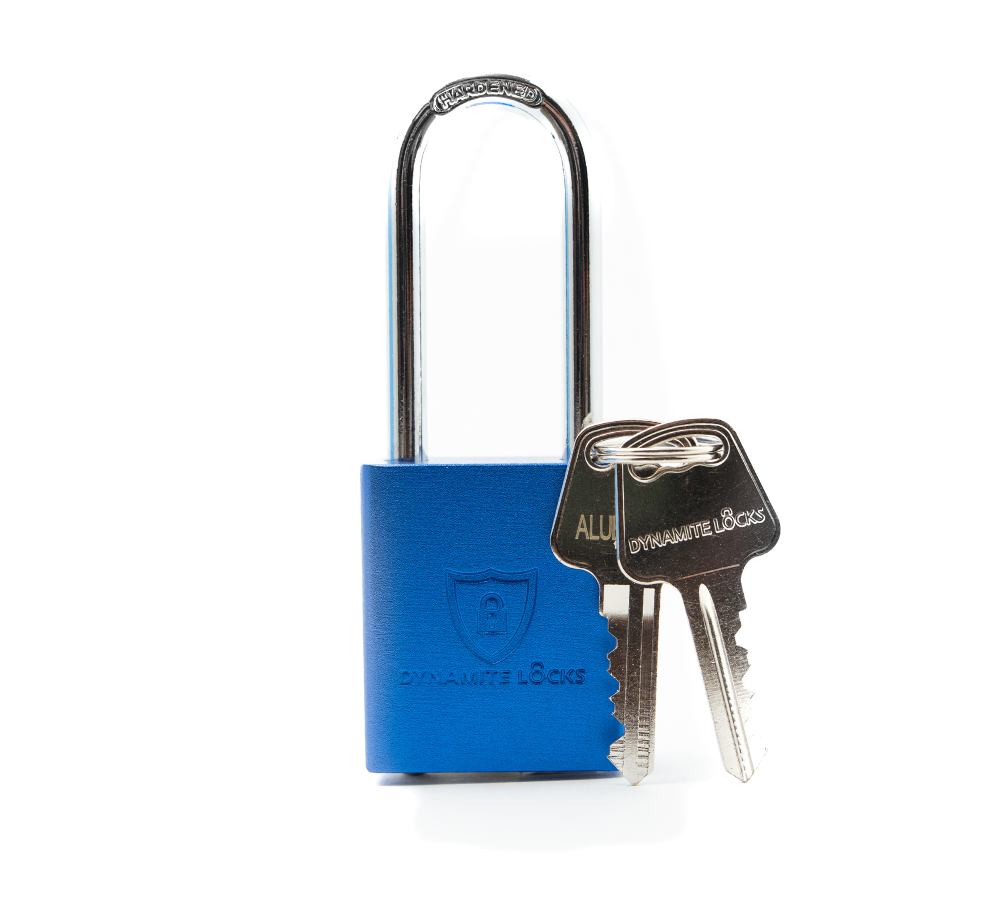 Dynamite Locks, Safety Lockout Padlocks, Safety Padlocks Keyed Alike, Dynamite Locks Aluminum Padlocks Safety Lock-Out Tag Out Keyed Alike, Safety Lockout Padlock with Body Width 1-1/2" with 2" Long Shackle Multiple Locks ( Blue)