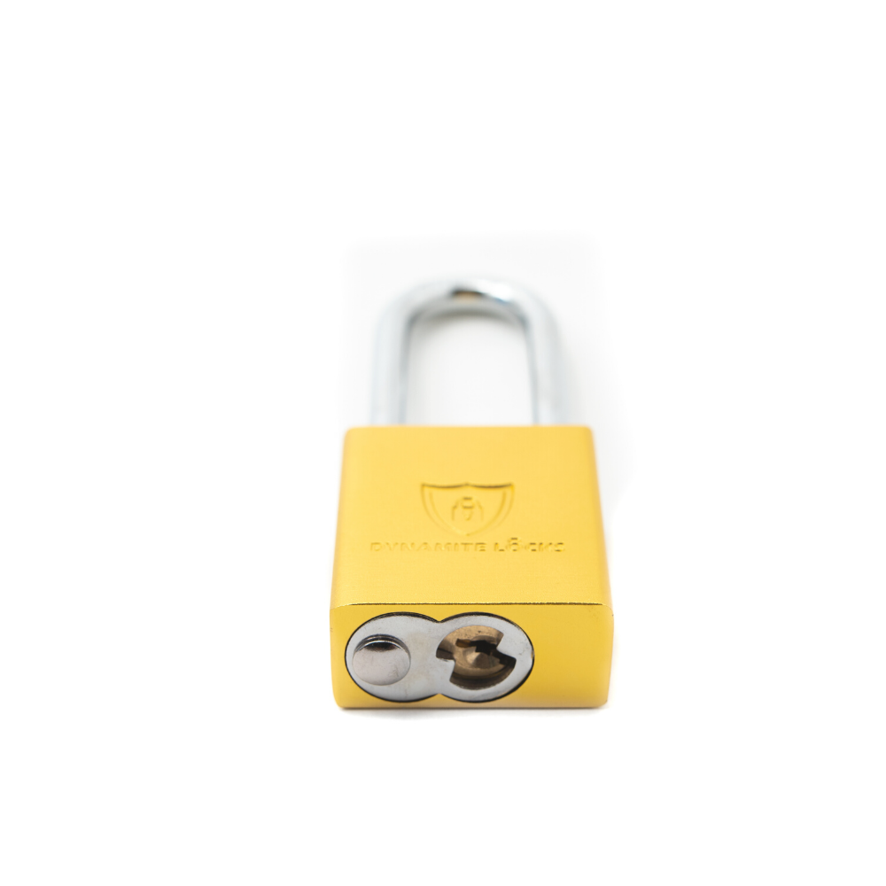 Dynamite Locks, Safety Lockout Padlocks, Safety Padlocks Keyed Alike, Dynamite Locks Aluminum Padlocks Safety Lock-Out Tag Out Keyed Alike, Safety Lockout Padlock with Body Width 1-1/2" with 2" Long Shackle Multiple Locks ( Yellow)