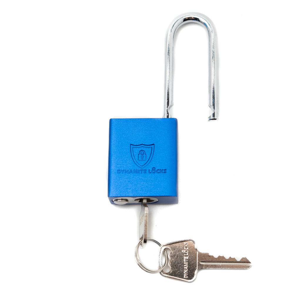 Dynamite Locks, Safety Lockout Padlocks, Safety Padlocks Keyed Alike, Dynamite Locks Aluminum Padlocks Safety Lock-Out Tag Out Keyed Alike, Safety Lockout Padlock with Body Width 1-1/2" with 2" Long Shackle Multiple Locks ( Blue)