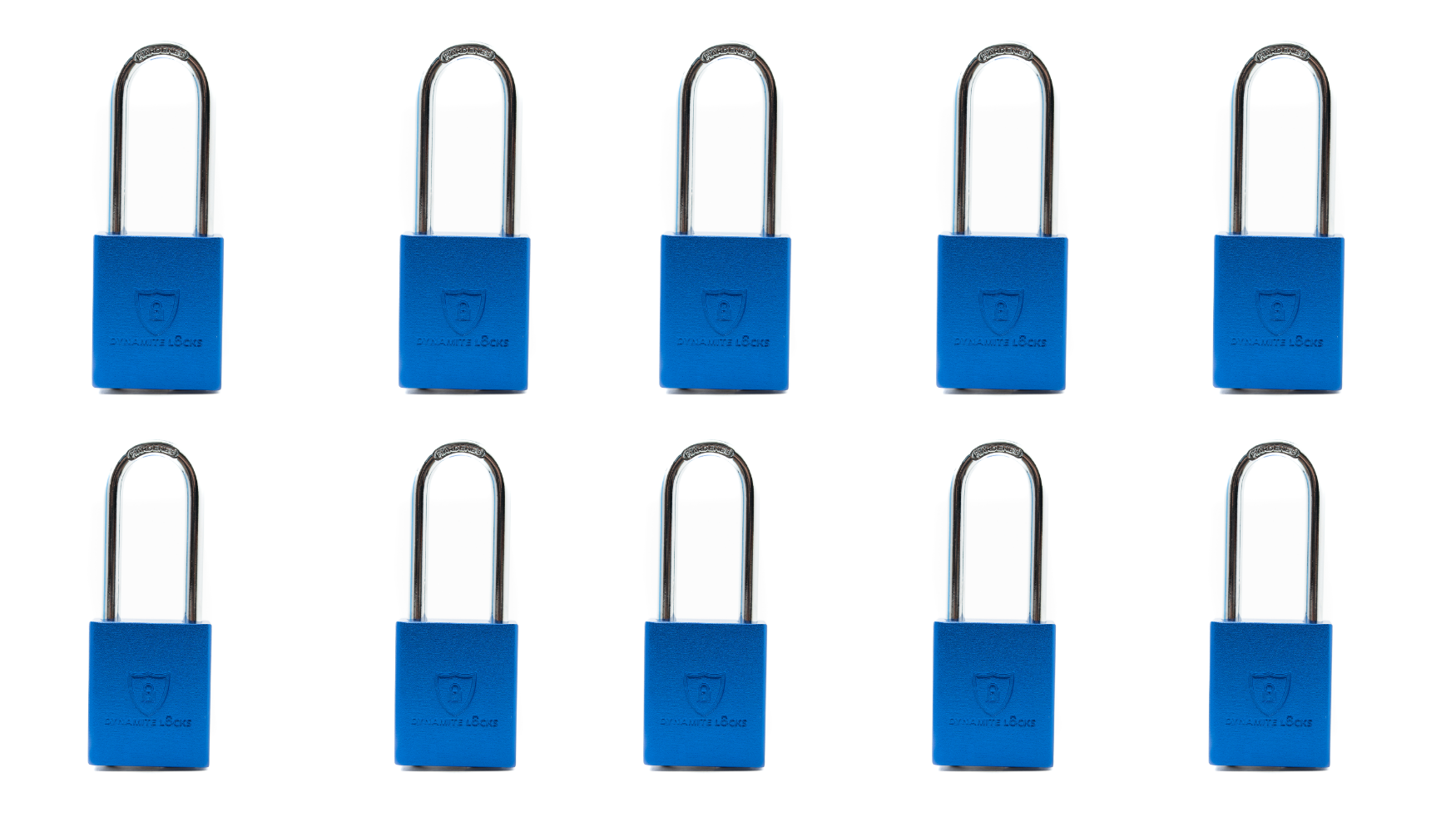 Dynamite Locks, Safety Lockout Padlocks, Safety Padlocks Keyed Alike, Dynamite Locks Aluminum Padlocks Safety Lock-Out Tag Out Keyed Alike, Safety Lockout Padlock with Body Width 1-1/2" with 2" Long Shackle Multiple Locks ( Blue)