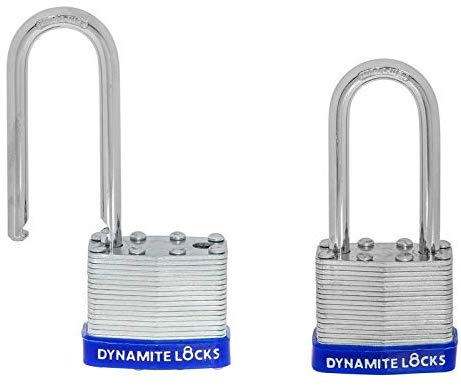 Pack of 72 Units Dynamite Lock Premium Padlock Set Laminated keyed Padlock (1-9/16", 40mm), keyed Alike Locks, Long Shackle