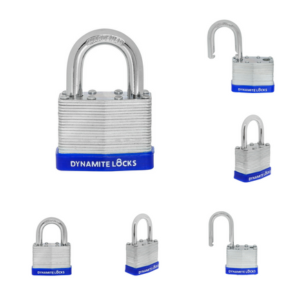 Pack of 1000, Dynamite Locks Padlocks with same keys, 50mm Heavy Duty Laminated Steel Padlock Short Shackle Hardened Steel Shackle, Commercial Grade Keyed Alike 2-Inch, 50mm Padlocks Keyed Alike Set