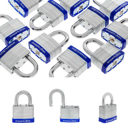 Pack of 1000 Dynamite Locks Padlocks with same keys, 50mm Laminated Steel Padlock Short Shackle Hardened Steel Shackle, Commercial Grade Keyed Alike 2-Inch, 50mm Padlocks Keyed Alike Heavy Duty Padlocks Set