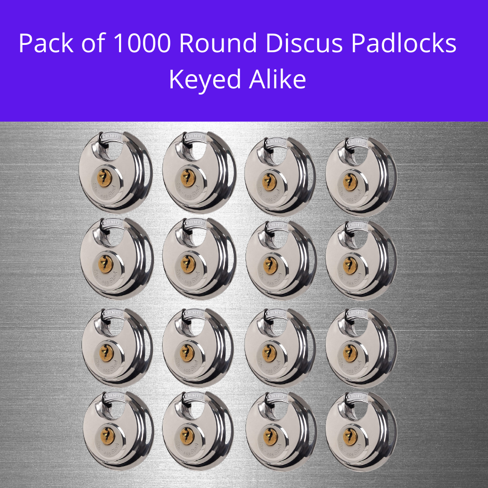 Pack of 60 Premium Quality Dynamite Locks Discus Keyed Alike Padlock Stainless Steel Disc Lock with 2 Keys, 3/8 Inch Shackle 70mm, Heavy Duty Lock Outdoor Waterproof Storage Lock for Warehouse, Garage, Storage Locker, and Outdoors