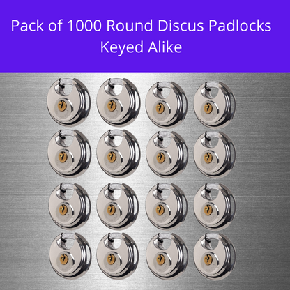 Pack of 48 Premium Quality Dynamite Locks Discus Keyed Alike Padlock Stainless Steel Disc Lock with 2 Keys, 3/8 Inch Shackle 70mm, Heavy Duty Lock Outdoor Waterproof Storage Lock for Warehouse, Garage, Storage Locker, and Outdoors