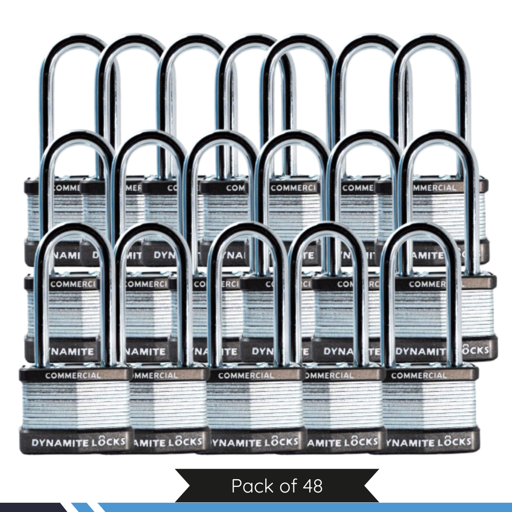 Pack of 6 Dynamite Lock Commercial Grade Premium quality Heavy Duty Padlocks with Keys All the Same keys Keyed Alike 1-3/4” Body Width, 45mm Long Hardened Steel Shackle All The Same Keys