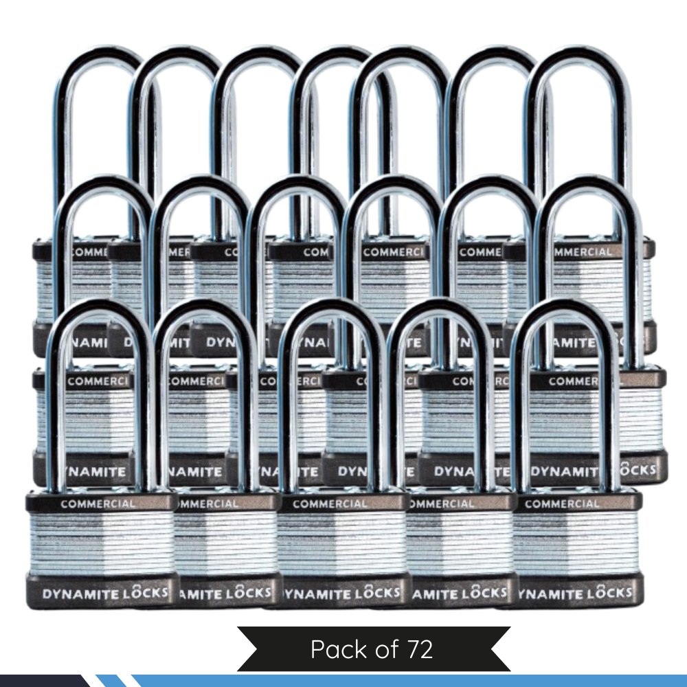 Pack of 6 Dynamite Lock Commercial Grade Premium quality Heavy Duty Padlocks with Keys All the Same keys Keyed Alike 1-3/4” Body Width, 45mm Long Hardened Steel Shackle All The Same Keys