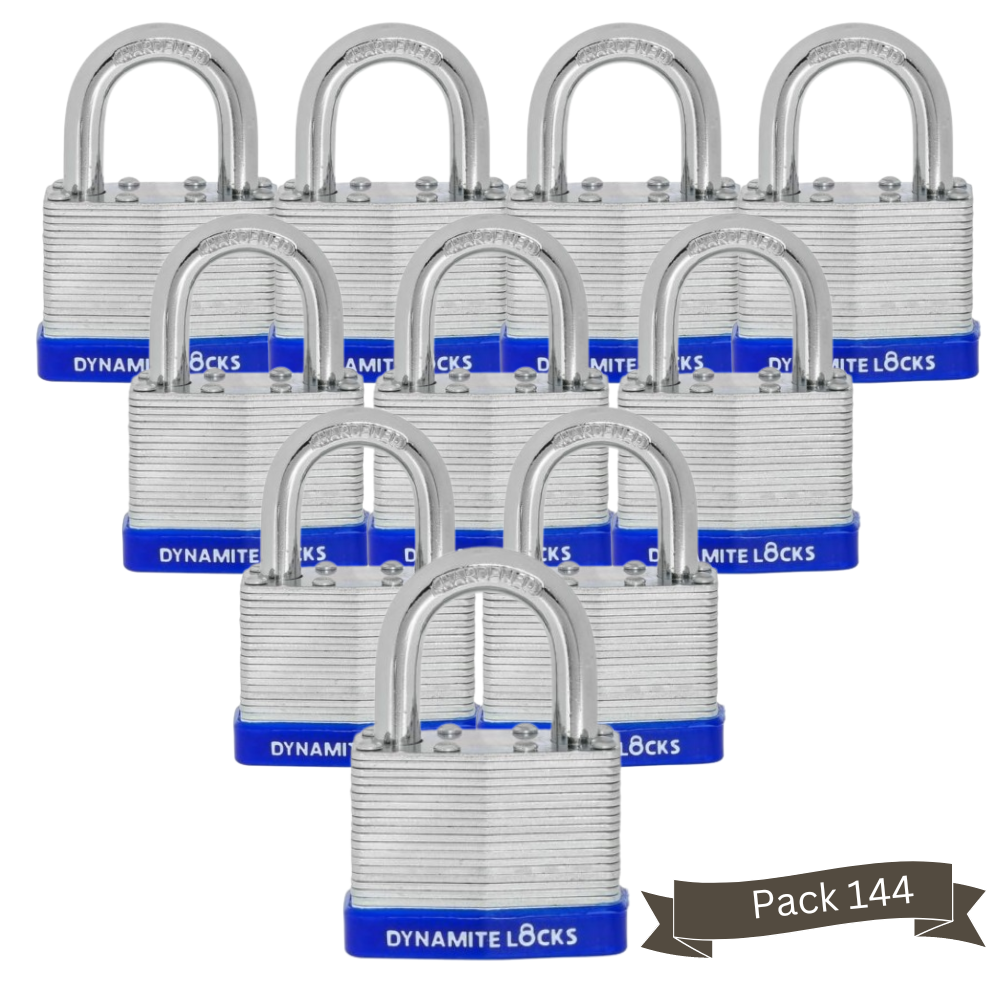 Pack of 1000 Dynamite Locks Padlocks with same keys, 50mm Laminated Steel Padlock Short Shackle Hardened Steel Shackle, Commercial Grade Keyed Alike 2-Inch, 50mm Padlocks Keyed Alike Heavy Duty Padlocks Set