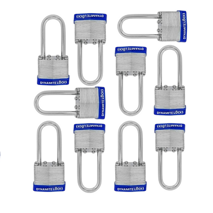 Pack of 400 Dynamite padlocks keyed alike 45mm or 1-3/4 in. Laminated Padlocks Set with Same Keys, Commercial Grade, Padlocks Keyed Alike with Hardened Steel Long Shackle