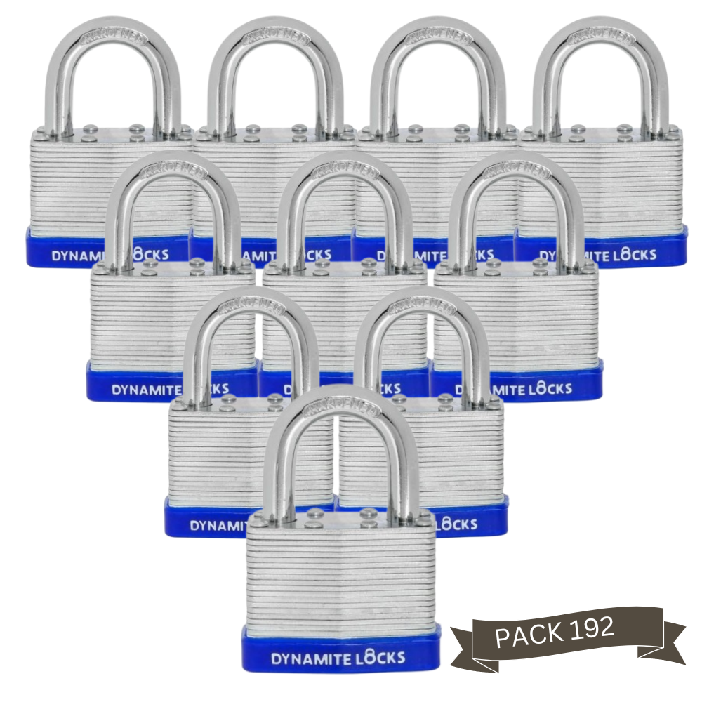 Pack of 1000 Dynamite Locks Padlocks with same keys, 50mm Laminated Steel Padlock Short Shackle Hardened Steel Shackle, Commercial Grade Keyed Alike 2-Inch, 50mm Padlocks Keyed Alike Heavy Duty Padlocks Set