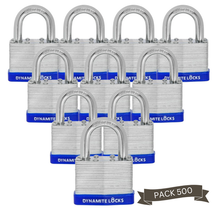 Pack of 400, Dynamite Locks Padlocks with same keys, 50mm Heavy Duty Laminated Steel Padlock Short Shackle Hardened Steel Shackle, Commercial Grade Keyed Alike 2-Inch, 50mm Padlocks Keyed Alike Set