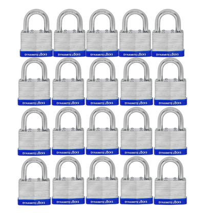 Pack of 400, Dynamite Locks Padlocks with same keys, 50mm Heavy Duty Laminated Steel Padlock Short Shackle Hardened Steel Shackle, Commercial Grade Keyed Alike 2-Inch, 50mm Padlocks Keyed Alike Set