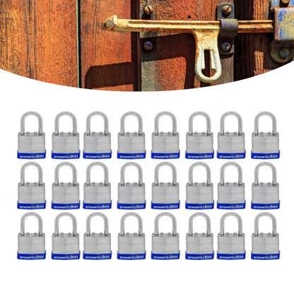 Lot of 1000 Dynamite Locks with same keys, Laminated Steel Padlocks 30 mm or 1.3/16" Keyed Alike Commercial Grade, Hardened Shackle