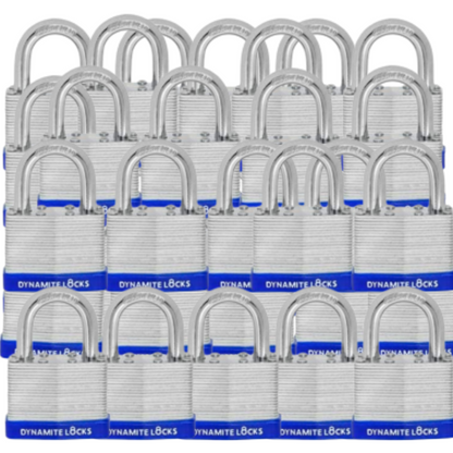 Pack of 1000 Dynamite Locks Padlocks with same keys, 50mm Laminated Steel Padlock Short Shackle Hardened Steel Shackle, Commercial Grade Keyed Alike 2-Inch, 50mm Padlocks Keyed Alike Heavy Duty Padlocks Set