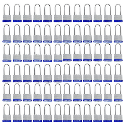 Pack of 72 Units Dynamite Lock Premium Padlock Set Laminated keyed Padlock (1-9/16", 40mm), keyed Alike Locks, Long Shackle