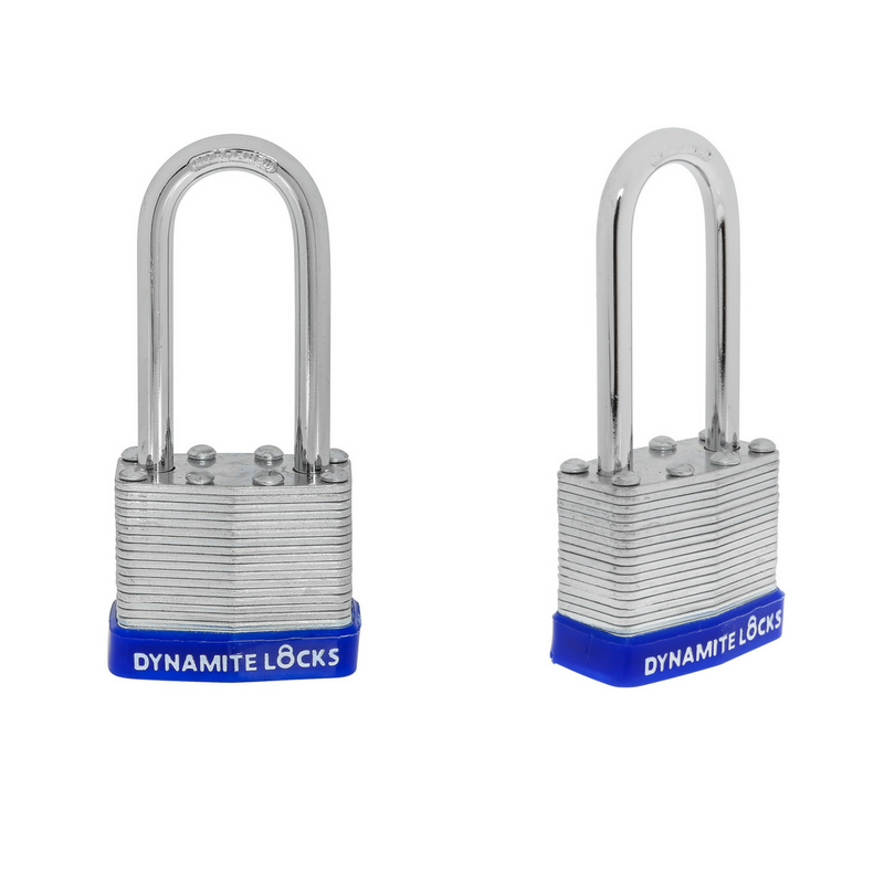 Pack of 72 Units Dynamite Lock Premium Padlock Set Laminated keyed Padlock (1-9/16", 40mm), keyed Alike Locks, Long Shackle