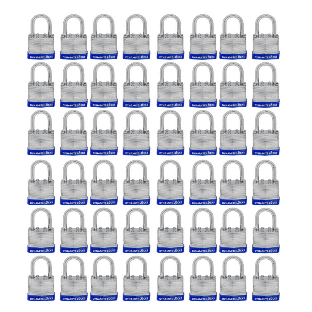 Pack of 288 , Dynamite Locks with same keys, Laminated Padlocks 30 mm or 1.3/16" Keyed Alike Commercial Grade, Hardened Shackle