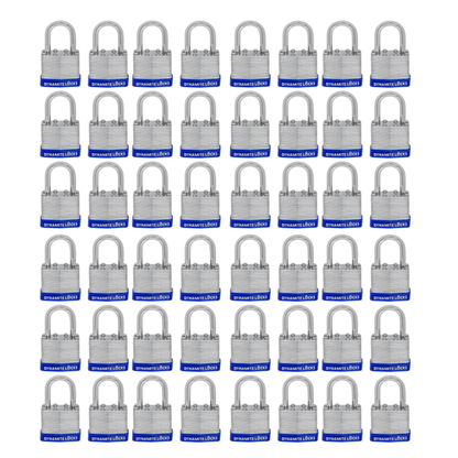 Pack of 288 , Dynamite Locks with same keys, Laminated Padlocks 30 mm or 1.3/16" Keyed Alike Commercial Grade, Hardened Shackle