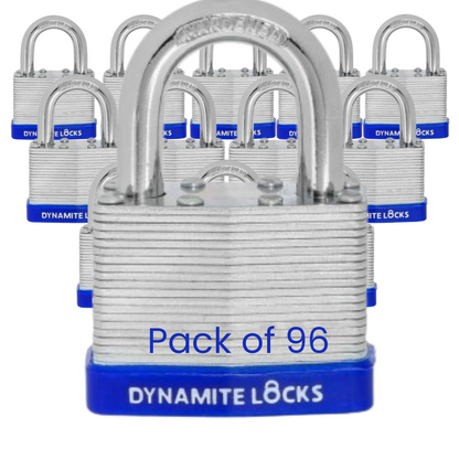 Pack of 1000, Dynamite Locks Padlocks with same keys, 50mm Heavy Duty Laminated Steel Padlock Short Shackle Hardened Steel Shackle, Commercial Grade Keyed Alike 2-Inch, 50mm Padlocks Keyed Alike Set