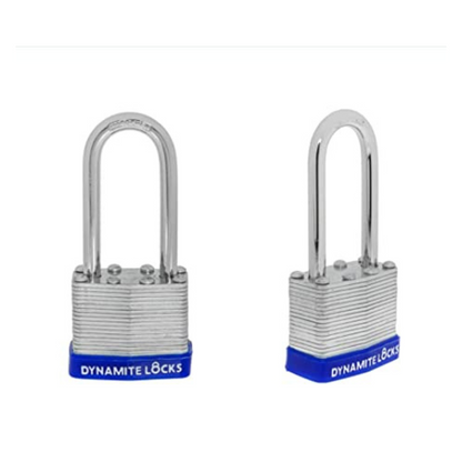 Pack of 72 Units Dynamite Lock Premium Padlock Set Laminated keyed Padlock (1-9/16", 40mm), keyed Alike Locks, Long Shackle