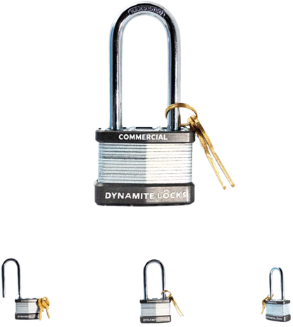 Lot of 12 Dynamite Lock Commercial Grade Premium quality Heavy Duty Padlocks with Keys All the Same keys Keyed Alike 1-3/4” Body Width, 45mm Long Hardened Steel Shackle All The Same Keys