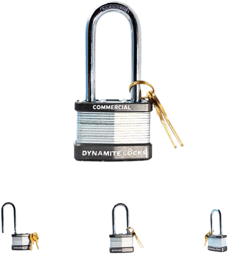 Lot of 12 Dynamite Lock Commercial Grade Premium quality Heavy Duty Padlocks with Keys All the Same keys Keyed Alike 1-3/4” Body Width, 45mm Long Hardened Steel Shackle All The Same Keys