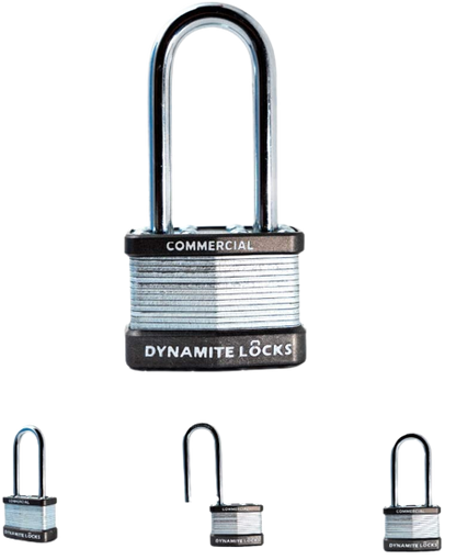 Lot of 12 Dynamite Lock Commercial Grade Premium quality Heavy Duty Padlocks with Keys All the Same keys Keyed Alike 1-3/4” Body Width, 45mm Long Hardened Steel Shackle All The Same Keys