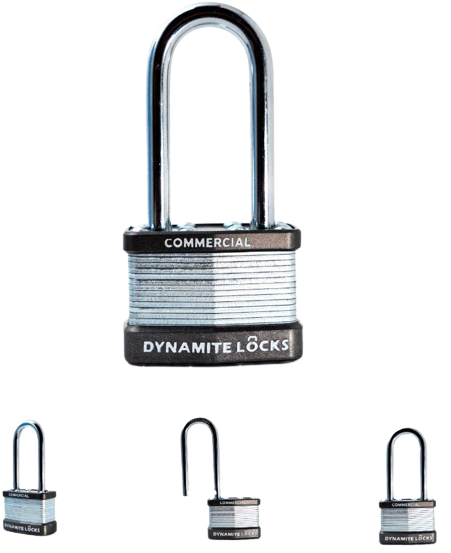 Lot of 12 Dynamite Lock Commercial Grade Premium quality Heavy Duty Padlocks with Keys All the Same keys Keyed Alike 1-3/4” Body Width, 45mm Long Hardened Steel Shackle All The Same Keys