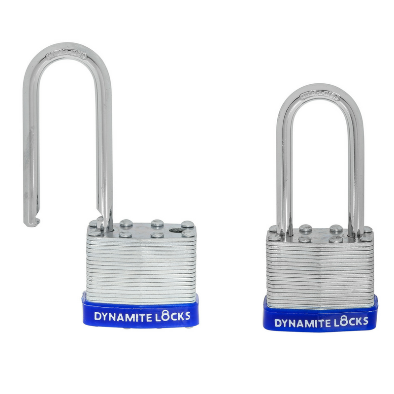 Pack of 96 Dynamite padlocks keyed alike 45mm or 1-3/4 in. Laminated Padlocks Set with Same Keys, Commercial Grade, Padlocks Keyed Alike with Hardened Steel Long Shackle