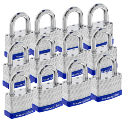 Pack of 1000 Dynamite Locks Padlocks with same keys, 50mm Laminated Steel Padlock Short Shackle Hardened Steel Shackle, Commercial Grade Keyed Alike 2-Inch, 50mm Padlocks Keyed Alike Heavy Duty Padlocks Set