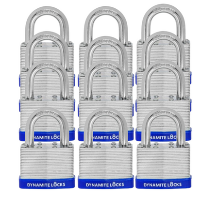 Pack of 1000, Dynamite Locks Padlocks with same keys, 50mm Heavy Duty Laminated Steel Padlock Short Shackle Hardened Steel Shackle, Commercial Grade Keyed Alike 2-Inch, 50mm Padlocks Keyed Alike Set