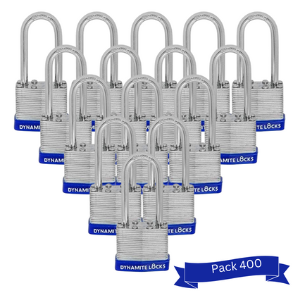 Pack of 48 Units, Dynamite Lock Premium Padlock Set Keyed Alike Laminated Steel 40MM Body Width 40mm with Long Shackle 2.5” Commercial Grade High...