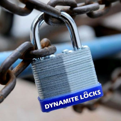 Pack 72 Dynamite Lock Laminated Steel Padlock 40mm Set Keyed Alike Short Shackle 1.5" Commercial Grade High Security Hardened Steel Shackle All The Same Key