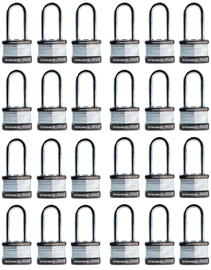 Lot of 12 Dynamite Lock Commercial Grade Premium quality Heavy Duty Padlocks with Keys All the Same keys Keyed Alike 1-3/4” Body Width, 45mm Long Hardened Steel Shackle All The Same Keys