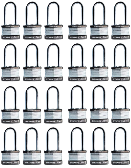 Lot of 12 Dynamite Lock Commercial Grade Premium quality Heavy Duty Padlocks with Keys All the Same keys Keyed Alike 1-3/4” Body Width, 45mm Long Hardened Steel Shackle All The Same Keys