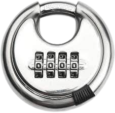 Pack of 6 Discus Stainless Steel Combination 4 Digits 70mm, Stainless Steel Discus Lock with 2-3/4 in. Wide, 3/8 in. Diameter Shackle, Waterproof Discus Lock for Storage Unit, Sheds, Garages and Fence