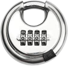 Pack of 6 Discus Stainless Steel Combination 4 Digits 70mm, Stainless Steel Discus Lock with 2-3/4 in. Wide, 3/8 in. Diameter Shackle, Waterproof Discus Lock for Storage Unit, Sheds, Garages and Fence