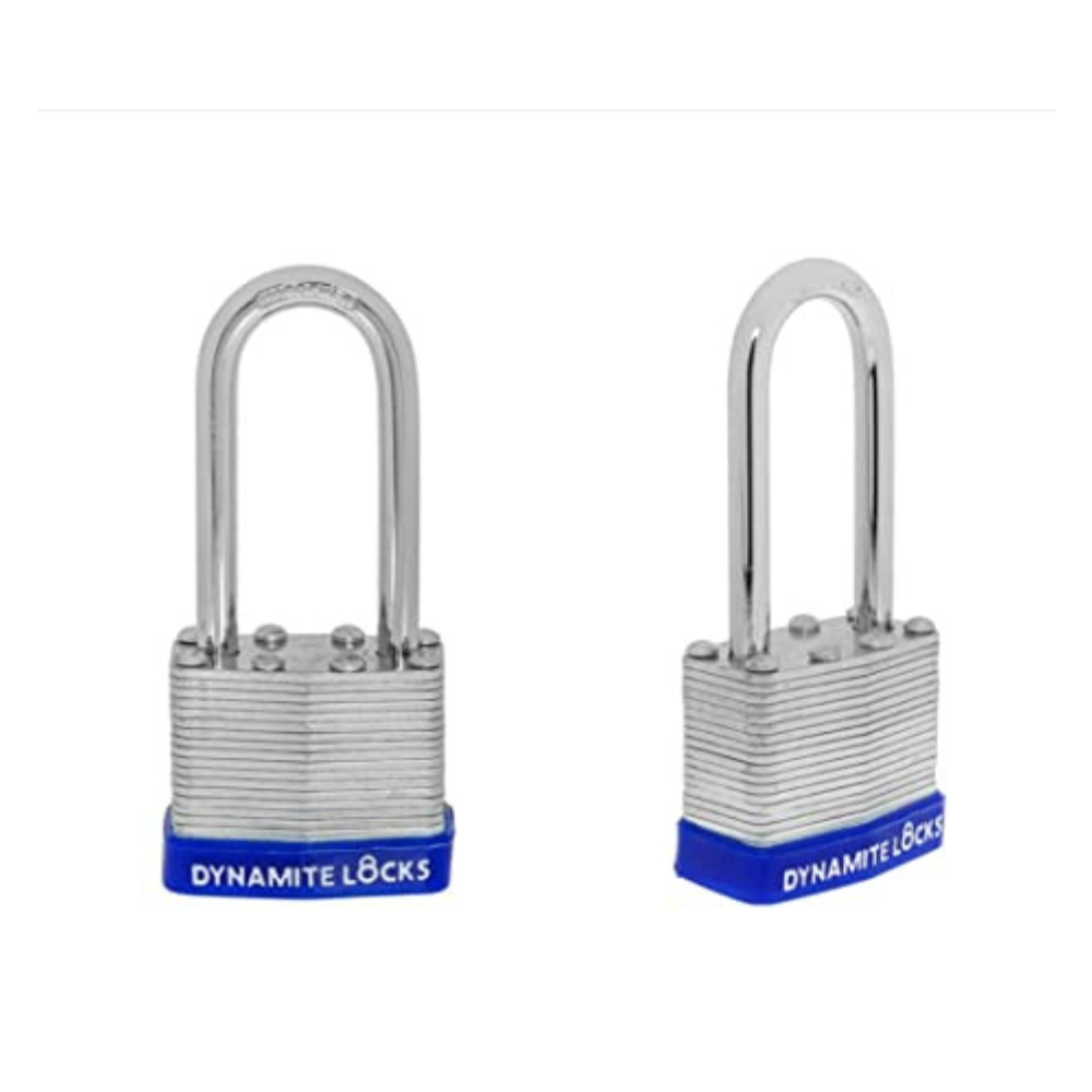 Pack of 48 Units, Dynamite Lock Premium Padlock Set Keyed Alike Laminated Steel 40MM Body Width 40mm with Long Shackle 2.5” Commercial Grade High...