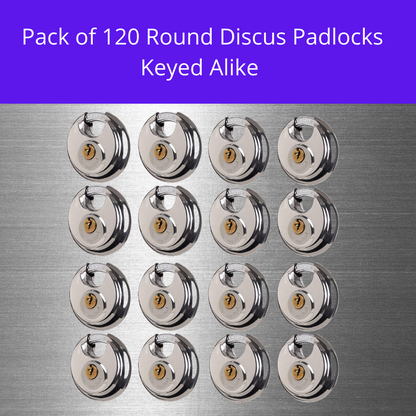 Pack of 18 Premium Quality Dynamite Locks Discus Keyed Alike Padlock Stainless Steel Disc Lock with 2 Keys, 3/8 Inch Shackle 70mm, Heavy Duty Lock Outdoor Waterproof Storage Lock for Warehouse, Garage, Storage Locker, and Outdoors