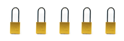 Dynamite Locks, Safety Lockout Padlocks, Safety Padlocks Keyed Alike, Dynamite Locks Aluminum Padlocks Safety Lock-Out Tag Out Keyed Alike, Safety Lockout Padlock with Body Width 1-1/2" with 2" Long Shackle Multiple Locks ( Yellow)
