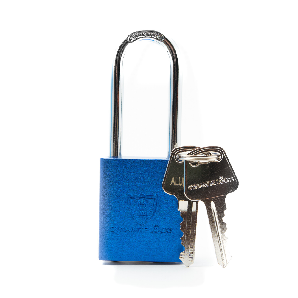 Dynamite Locks, Safety Lockout Padlocks, Safety Padlocks Keyed Alike, Dynamite Locks Aluminum Padlocks Safety Lock-Out Tag Out Keyed Alike, Safety Lockout Padlock with Body Width 1-1/2" with 2" Long Shackle Multiple Locks ( Blue)