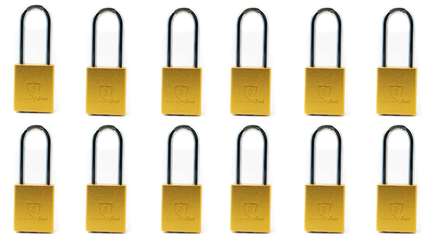 Dynamite Locks, Safety Lockout Padlocks, Safety Padlocks Keyed Alike, Dynamite Locks Aluminum Padlocks Safety Lock-Out Tag Out Keyed Alike, Safety Lockout Padlock with Body Width 1-1/2" with 2" Long Shackle Multiple Locks ( Yellow)