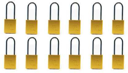 Dynamite Locks, Safety Lockout Padlocks, Safety Padlocks Keyed Alike, Dynamite Locks Aluminum Padlocks Safety Lock-Out Tag Out Keyed Alike, Safety Lockout Padlock with Body Width 1-1/2" with 2" Long Shackle Multiple Locks ( Yellow)